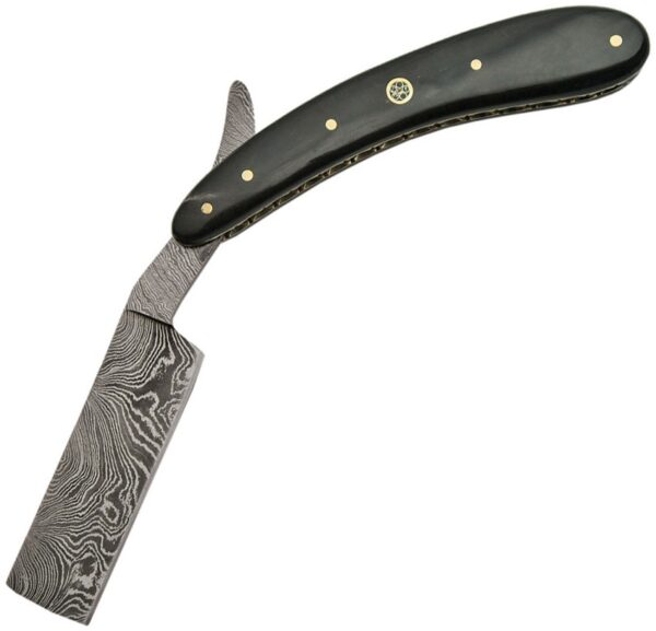 Handmade Damascus Straight Razor - Black Bone - Image 2