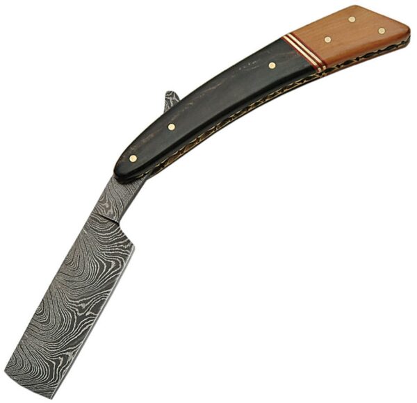 Handmade Damascus Straight Razor - Two Tone - Image 2