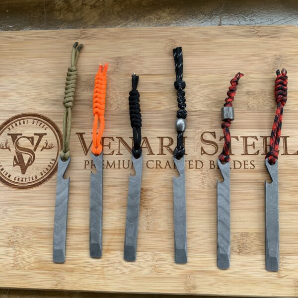 4" EDC Stainless Steel Damascus PryBar - Image 3